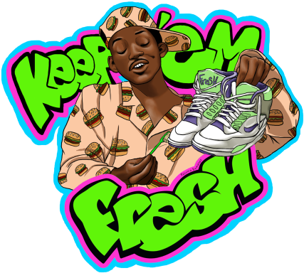 Art My Art Fresh Prince 90s Will Smith Old School Sneakers - Will Smith Fresh Prince Png (500x522)