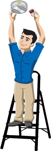 Smoke Alarm Batteries - Smoke Alarm Battery Change Clipart (269x640)