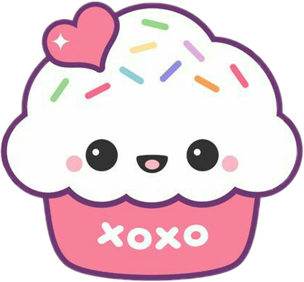 #cupkake #cake #xoxo #cute #kawaii - Cute Cupcake With Face (1024x951)
