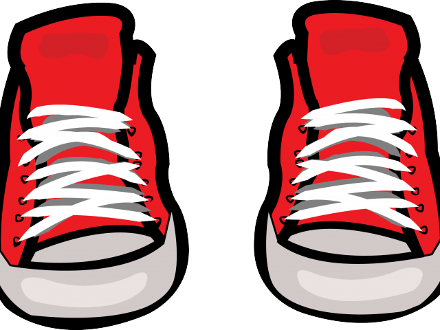 Gym Shoes Clipart Canvas Shoe - Red Chuck Taylors Art (640x480)