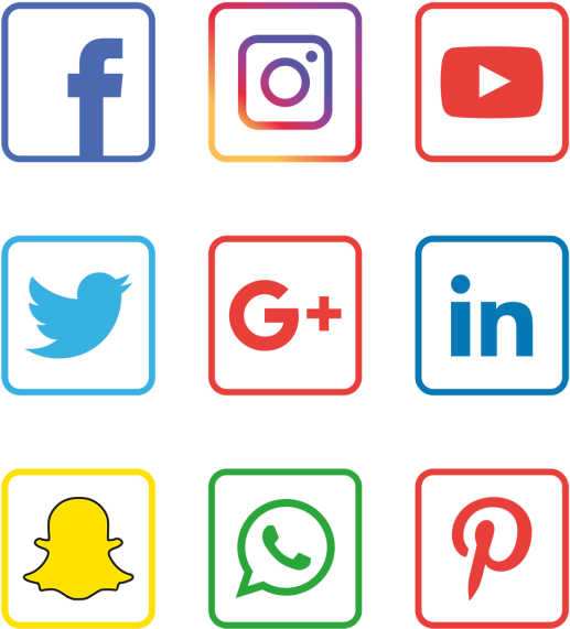 Social, Media, Icon, Set, Logo, Network, Share, Business, - Social Media Logos No Background (640x640)