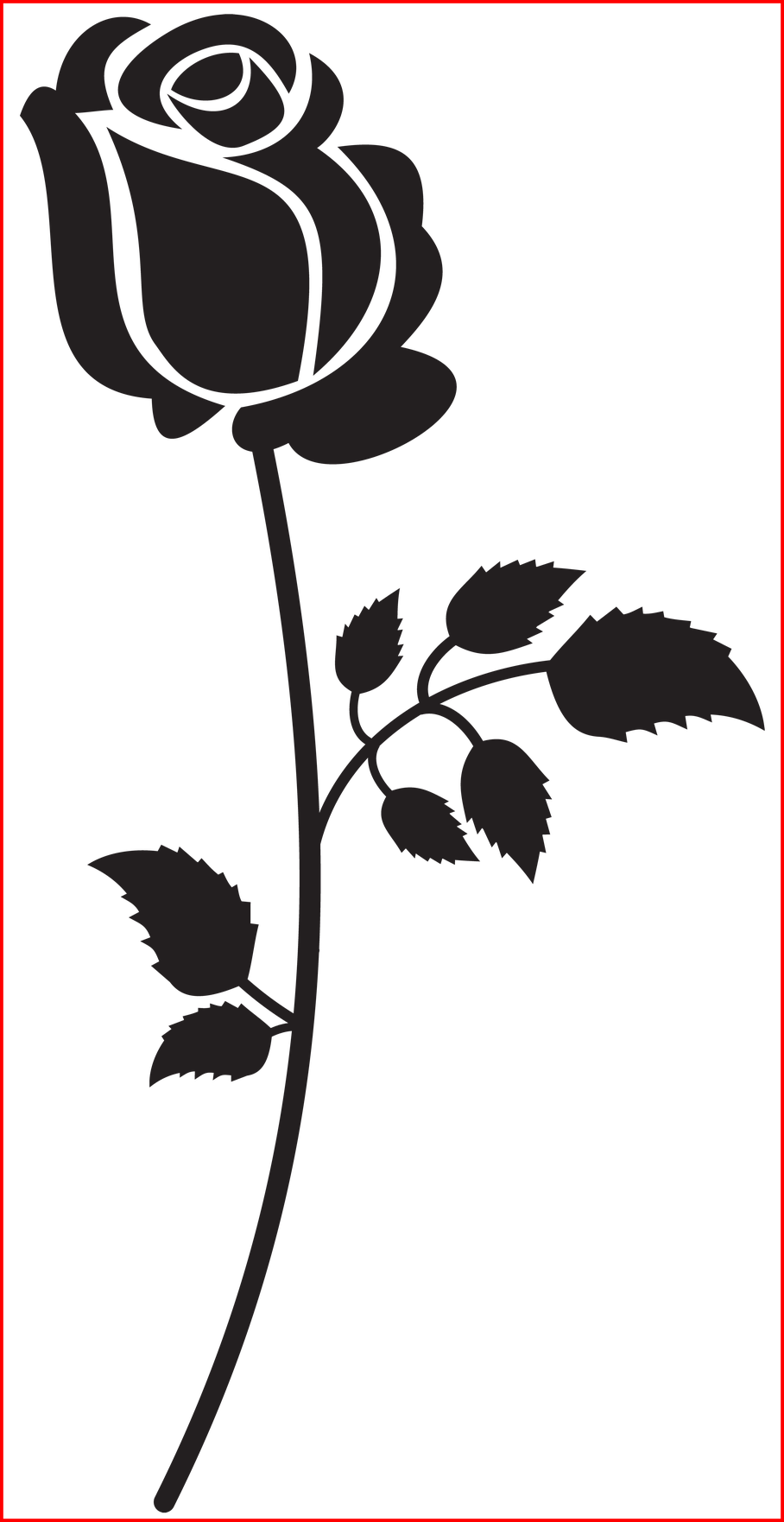 Graphic Stock Fascinating Rose Silhouette Png Clip - Png Black And White Rose (908x1762)