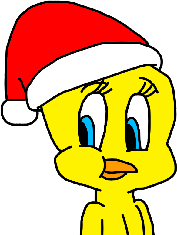 Free Download Tweety Bird With Santa Hat Clipart Tweety - Free Download Tweety Bird With Santa Hat Clipart Tweety (584x777)