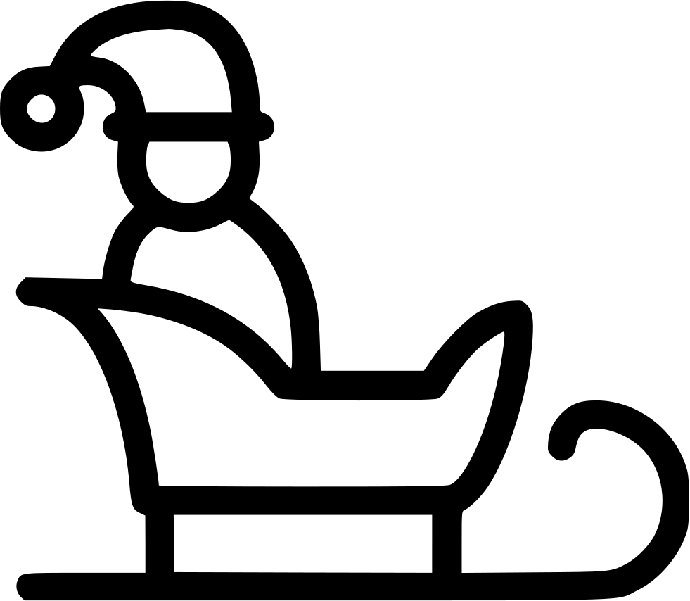 Santa On Sled Svg Png Icon Free Download - Santa Claus (981x854)