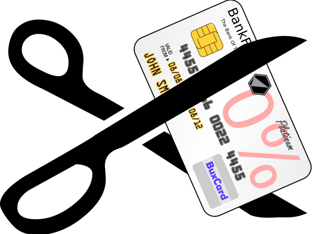 Clipart Of The Day - Scissors Cutting A Credit Card (640x480)