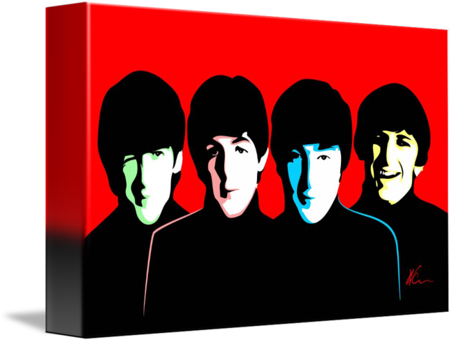 Pop Art By William Cuccio - Imagen Pop Art Los Beatles Stencil (650x489)