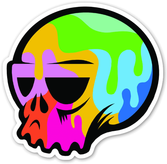 Pop Art Skull - Pop Art Sticker Png (600x593)