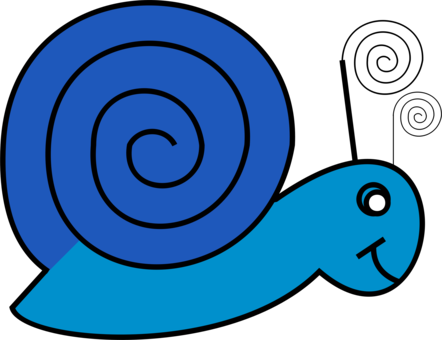 Slow Snail Computer Icons Snails And Slugs Can Stock - Blue Snail Clipart (442x340)