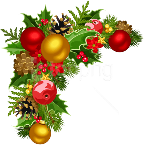 Free Png Christmas Deco Corner With Tree Decorations - Transparent Christmas Border Design (480x483)