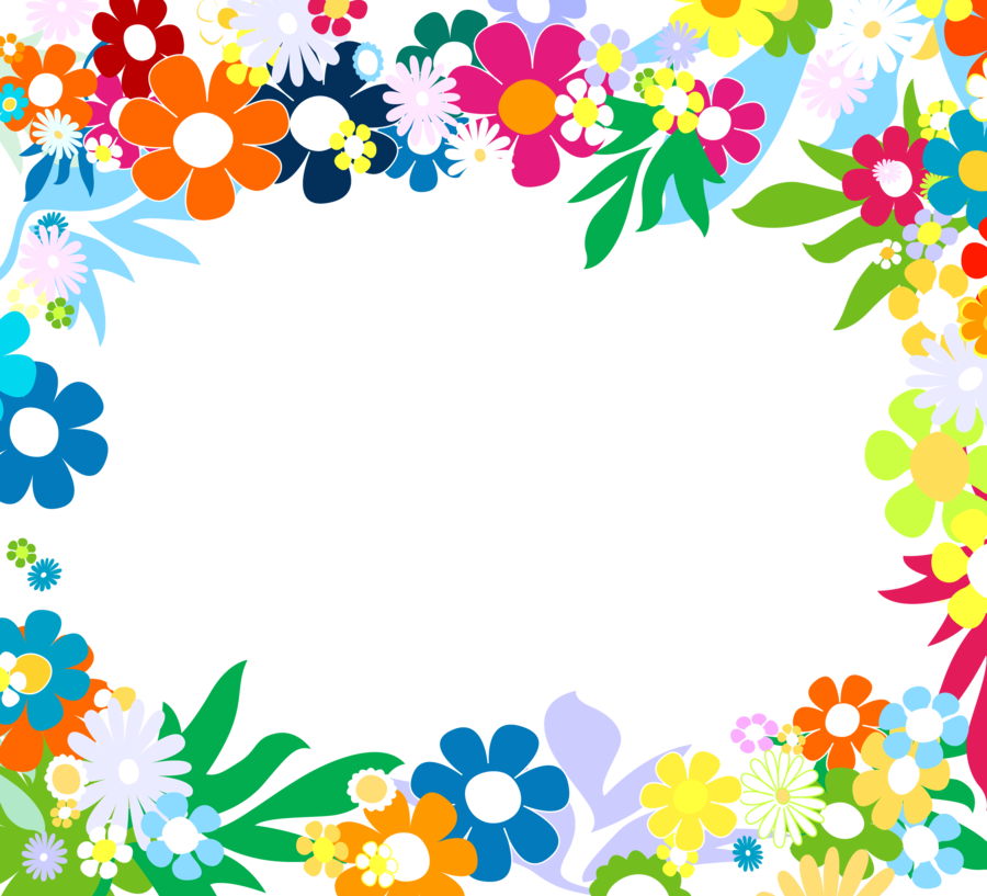 Decorate A Boarder Of Chart Paper Clipart Picture Frames - Цветочная Рамка Пнг (900x817)