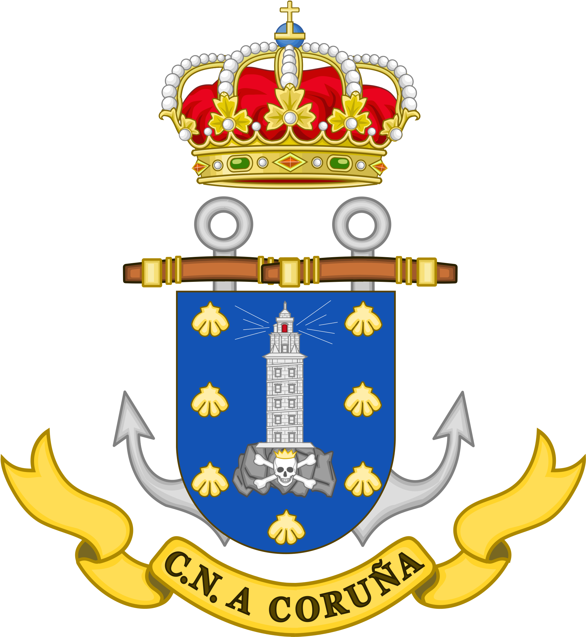The City Crest Of A Coruña - Coat Of Arms Of La Coruña (2000x2263)