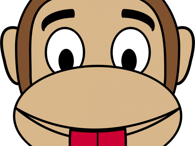 Upside Down Clipart Monkey See Monkey Do - Monkey Face Cartoon (640x480)