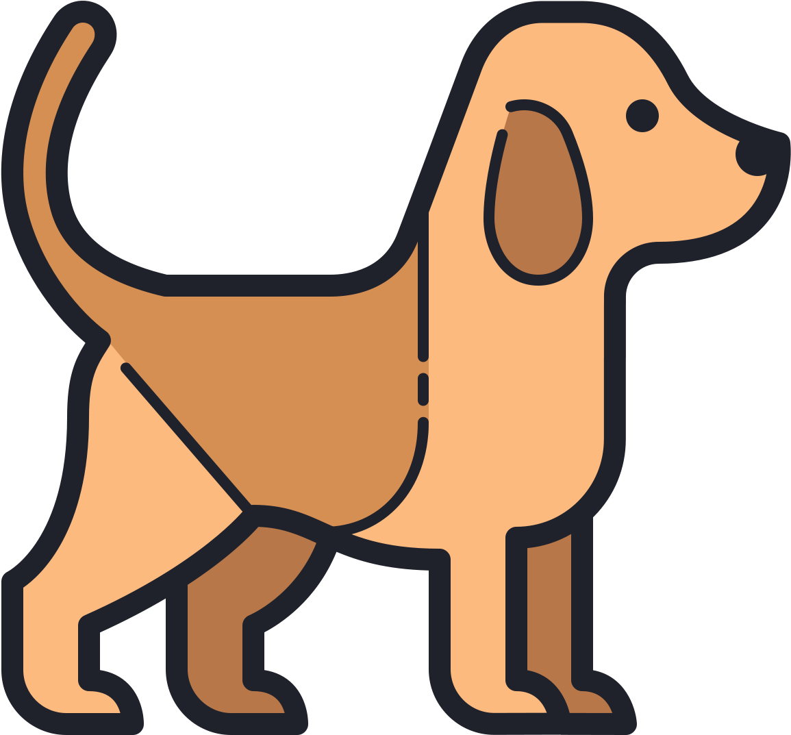 Dog Icon Free Download - Dog Side View Clip Art (1600x1600)