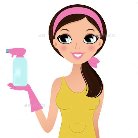 Contact Us Today - Cartoon Female Cleaning Lady Cleaning (472x472)