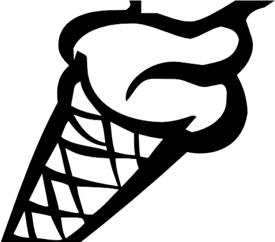 Waffle Cone Clipart Black And White - Icecream Black And White (640x480)