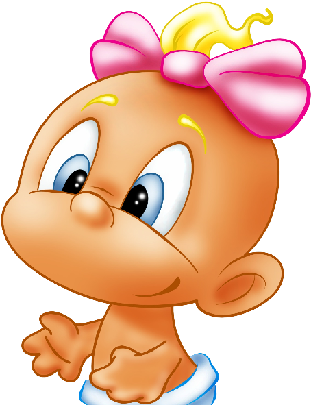 Cute Baby Wearing Nappy - Cartoon (600x600)