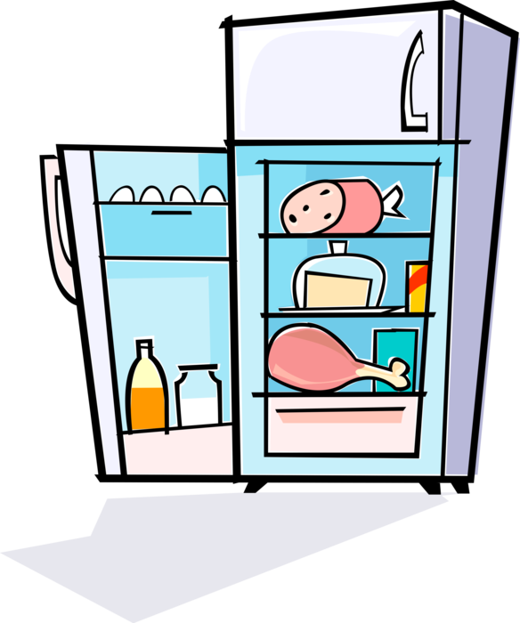 Full Refrigerator Clip Art - Don T Leave The Fridge Door Open (584x700)