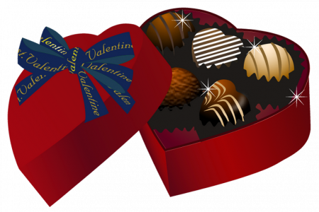 Box Of Chocolate Clip Art Valentine Chocolate Clipart - Valentine's Day Chocolate Clipart (450x300)