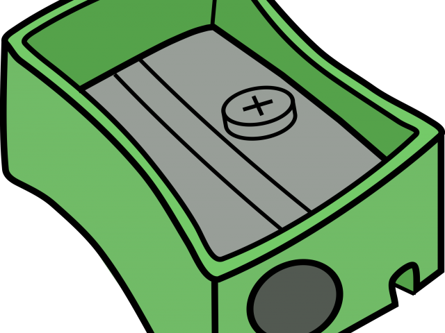 Pencil Sharpener Clipart Green - Eraser In Black And White (640x480)