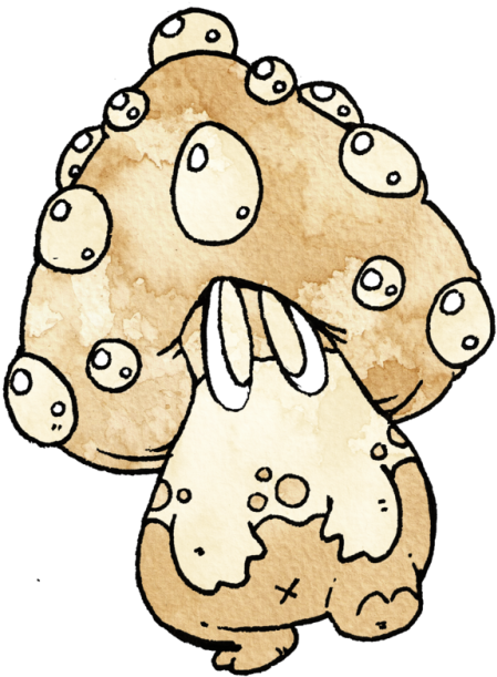 Inktober Fakemon Mushroom Monster Design My Art - Cartoon (500x629)