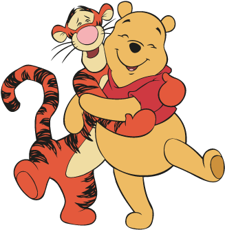 Ursinho Poof Vector - Pooh And Tigger Hugging (400x400)