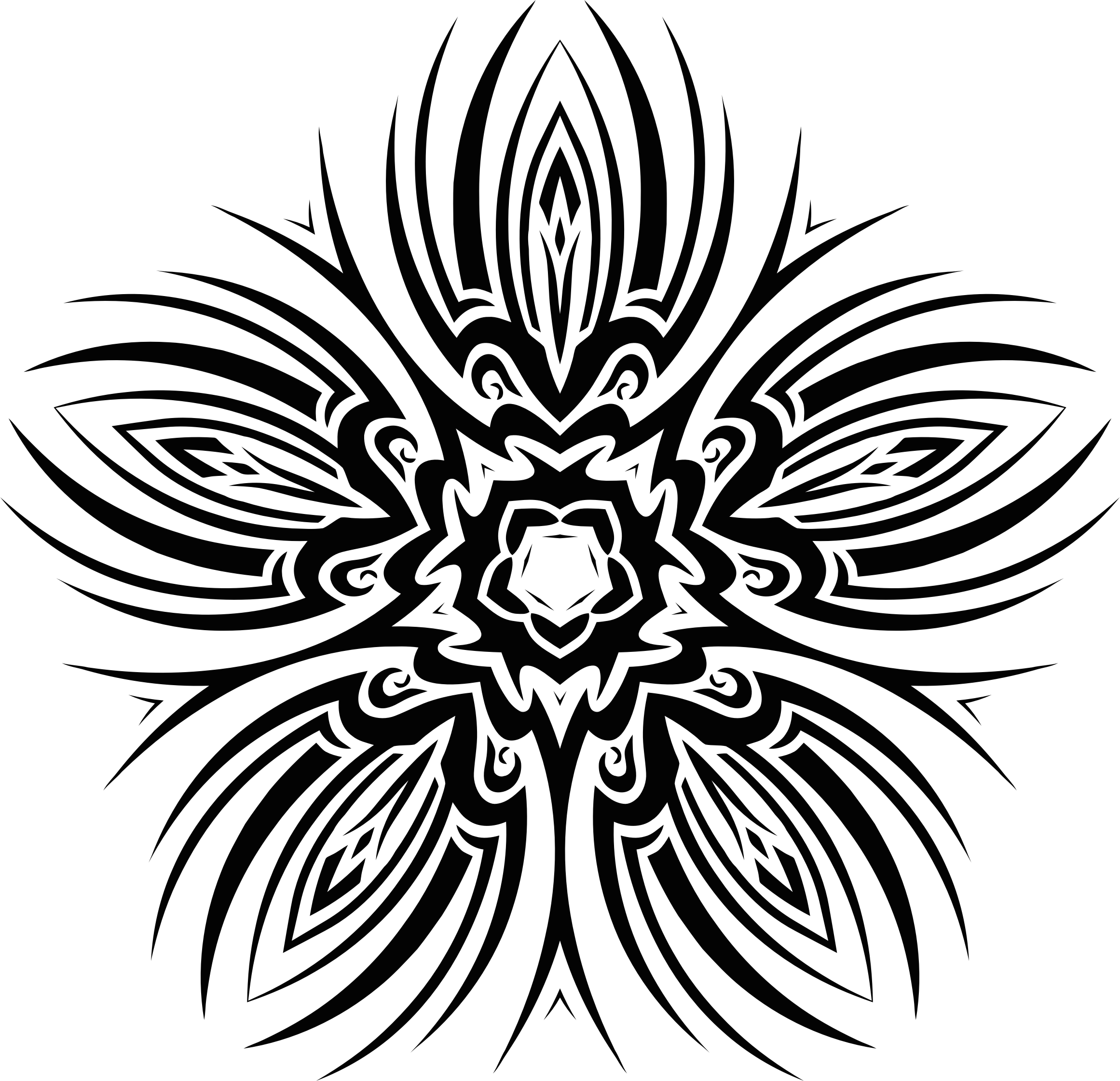 Tribal Flower - Clipart - Tribal Dragon (2322x2242)