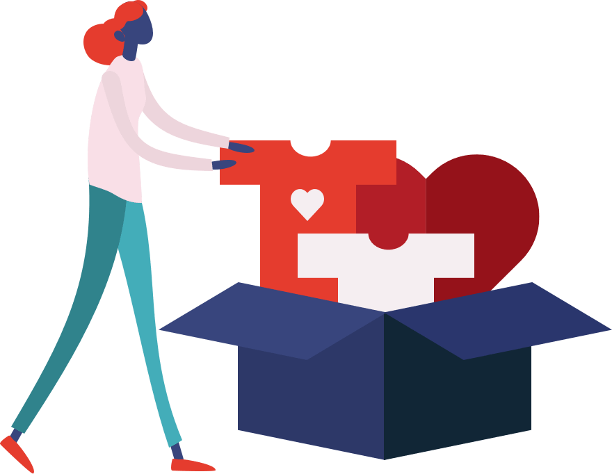 Woman Putting Donations Into Box - Woman Putting Donations Into Box (880x682)