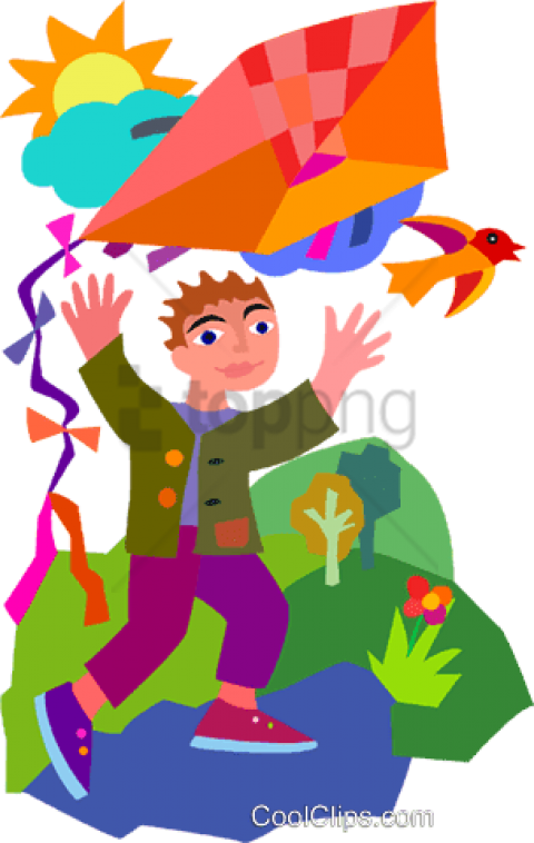 Free Png Boy Flying Kite Royalty Free Vectorillustration - Cartoon (480x758)