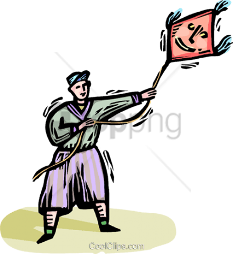 Free Png Boy Flying A Kite Royalty Free Vectorillustration - Cartoon (481x523)
