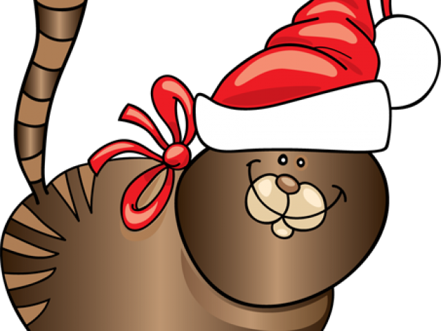 Christmas Clipart Clipart Critter - Santa Cat Clip Art (640x480)