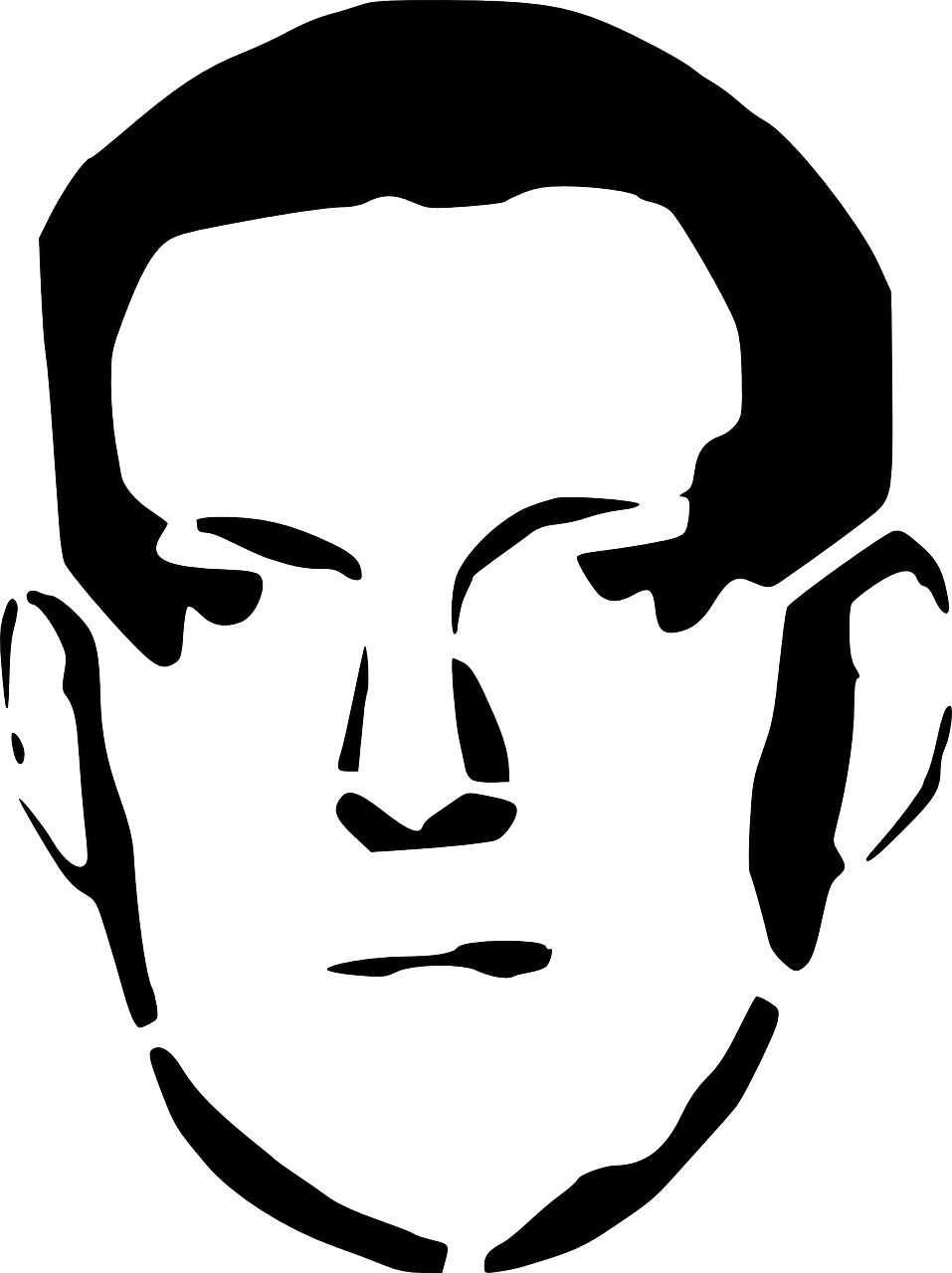 Internet Meme Clipart Png - Man's Face Outline Vector (957x1280)