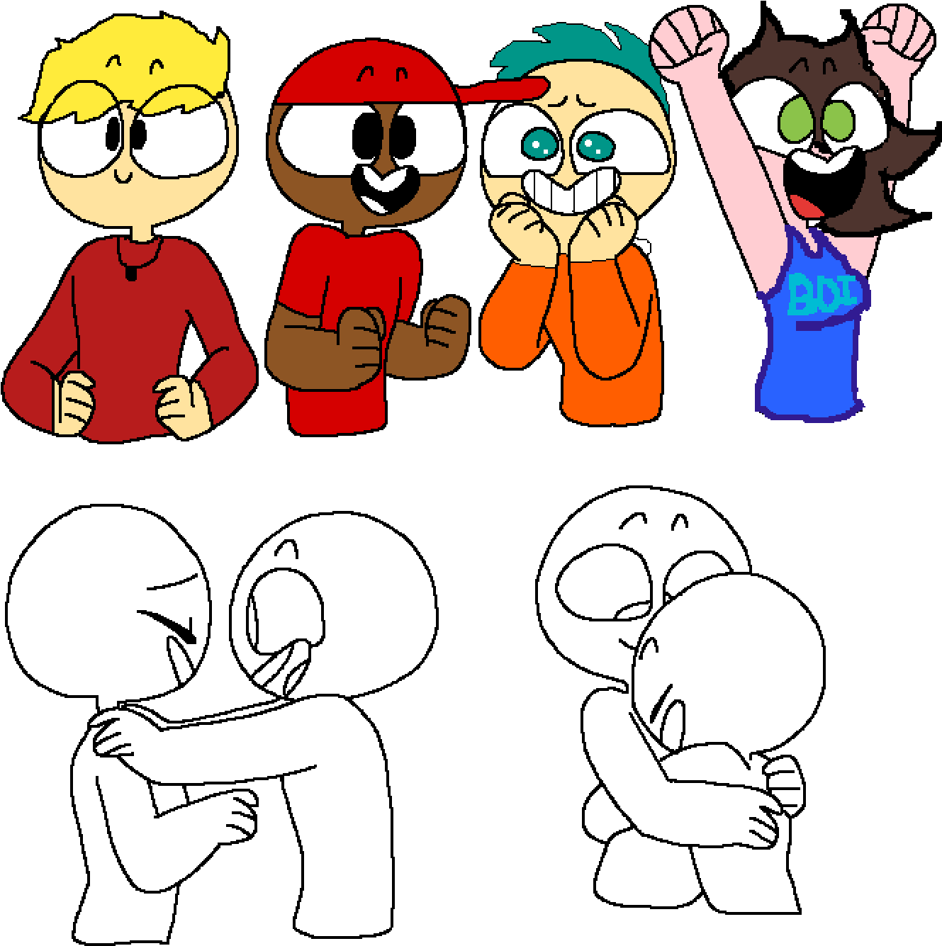 I Edited The One On The Far Right - Ginjaninjaowo Human Warrior Cats (1400x1400)