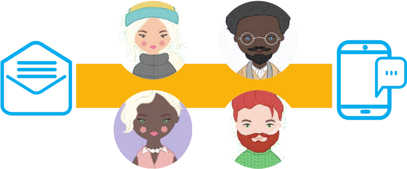 Send Your Invitations Via Email Or Text Message - Cartoon (967x489)