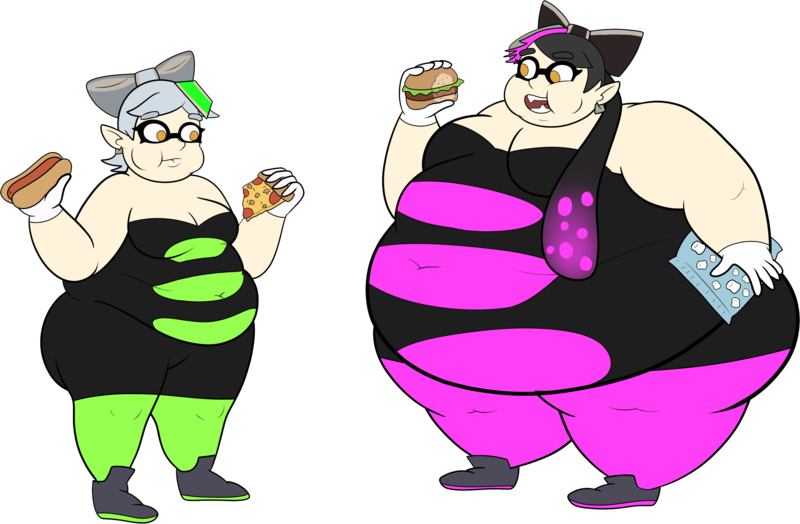 Splatoon Adipose Tissue Fat Art Others - Fat Callie And Marie (800x524)