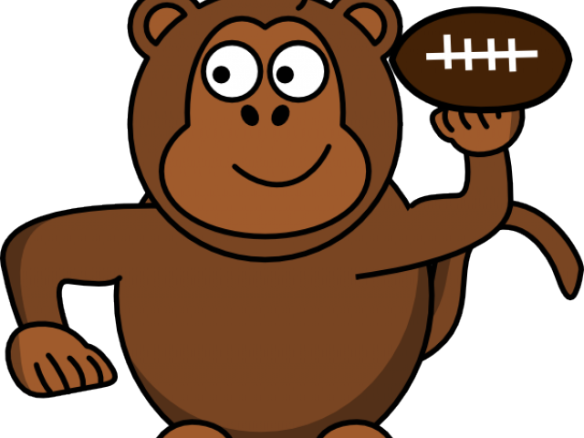 Monkey Clipart Football - Cartoon Monkey Png Vector (640x480)
