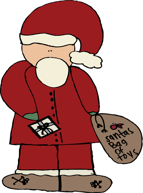 Girly Illustrating Santa - Cartoon (462x620)