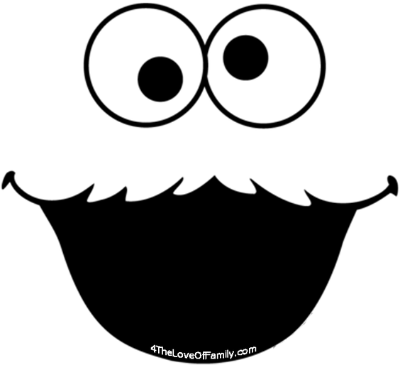 Cookie Monster Face Template - Cookie Monster Face Png (672x522)