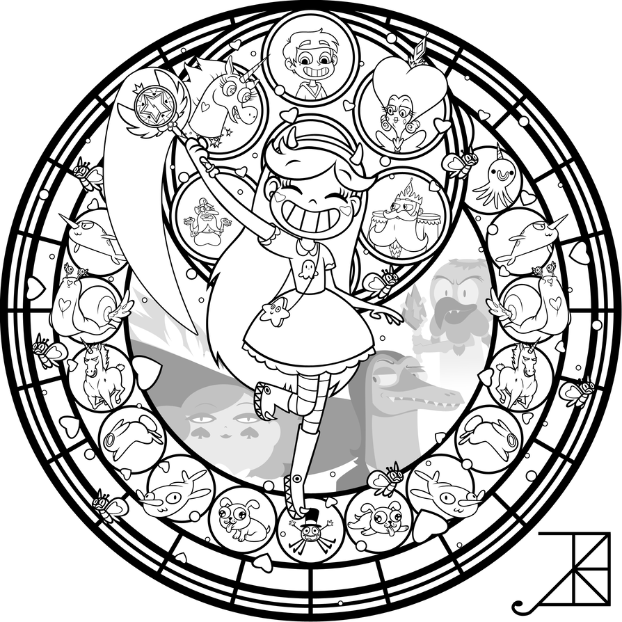 Star Butterfly Line Art By Akili Amethyst - Midnight Sparkle Coloring Pages (894x894)