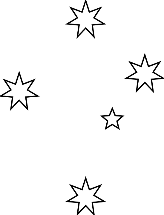 Sparkles Clipart Bright - Southern Cross Stars (549x720)