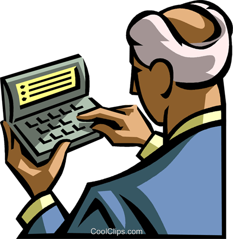 Businessman Using A Digital Organizer Royalty Free - Businessman Using A Digital Organizer Royalty Free (468x480)