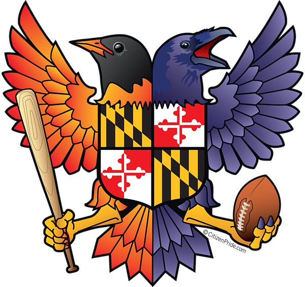 Bleed Area May Not Be Visible - Baltimore Ravens And Orioles (600x565)