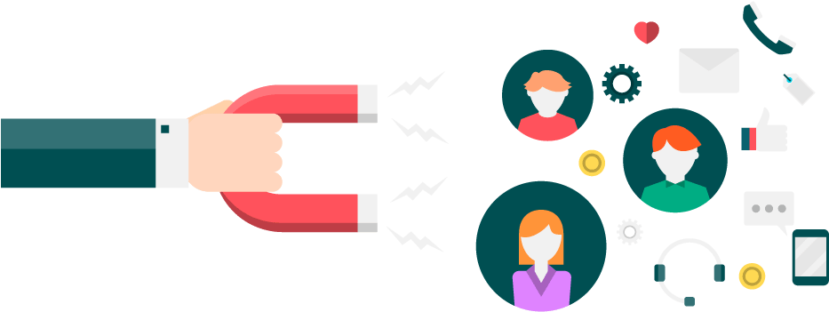 Customer Retention Graphic With Magnet - Graphic Design (950x400)