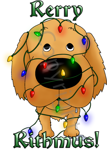 Golden Retriever Rerry Rithmus Greeting Cards - Cartoon (400x560)