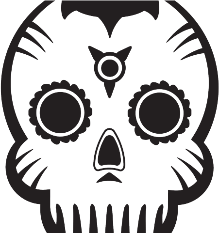 Day Of The Dead Clipart Simple - Dibujo De Calavera De Dia De Muertos (640x480)