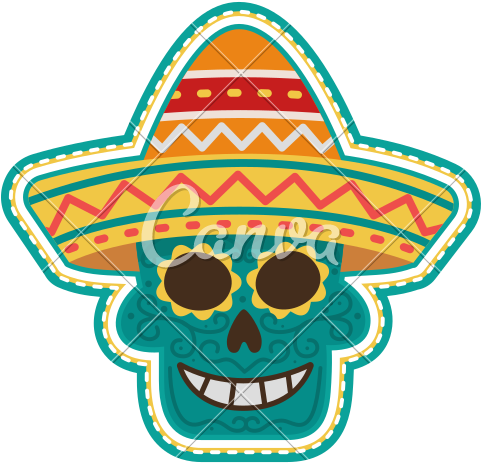 Day Of The Dead Skull Icon - Skull (800x800)