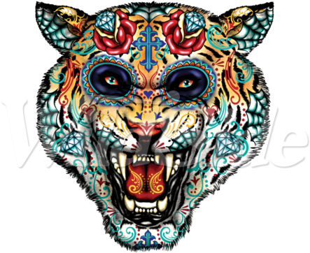 Day Of The Dead Tiger - Tiger Sugar Skull (450x450)