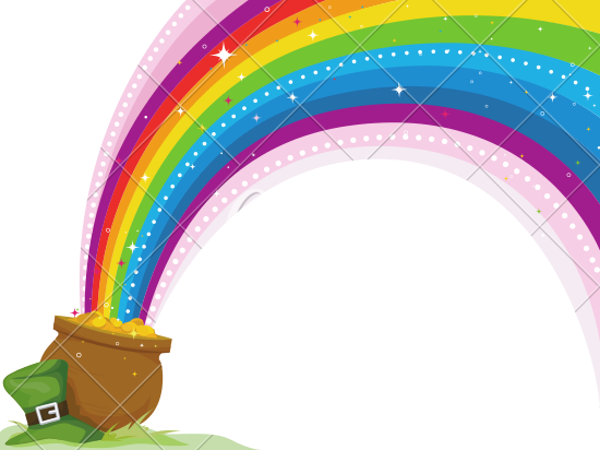 Pin Rainbow Clipart Transparent Background - Saint Patricks Day Rainbow Png (550x412)
