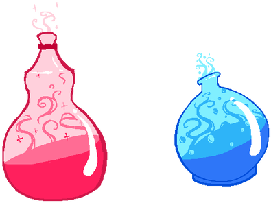 Potions By Gell-pen - Illustration (400x312)
