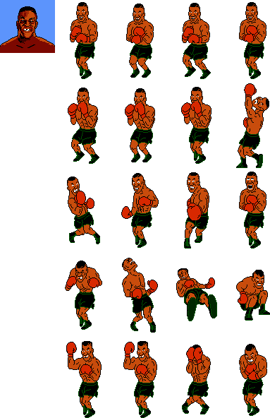 Mike Tyson Punch Out Nes, Retro Video Games, Video - Mike Tyson Nes Sprites (383x592)
