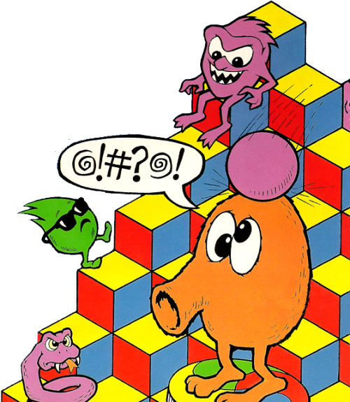 Some Of The Later Cover Artwork For Q*bert - Q Bert Nes (500x575)